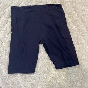 Navy high waisted biker shorts long length with pockets never worn